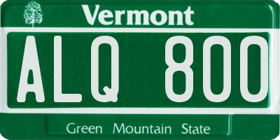 VT license plate ALQ800
