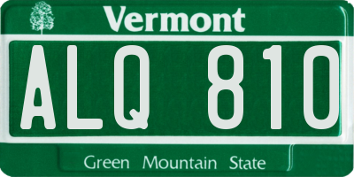 VT license plate ALQ810
