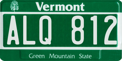 VT license plate ALQ812