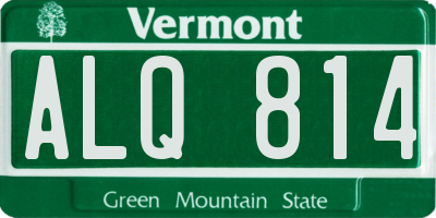 VT license plate ALQ814
