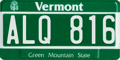 VT license plate ALQ816
