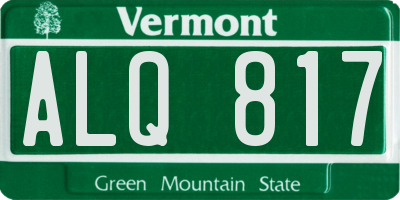 VT license plate ALQ817