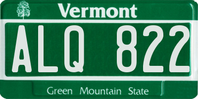 VT license plate ALQ822