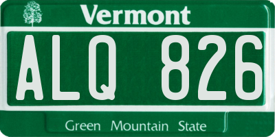 VT license plate ALQ826