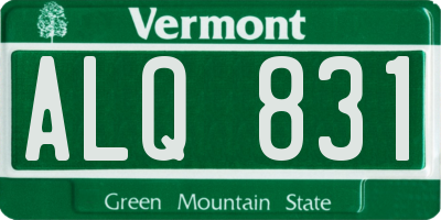 VT license plate ALQ831
