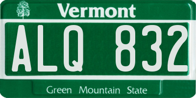 VT license plate ALQ832