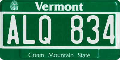 VT license plate ALQ834