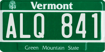 VT license plate ALQ841