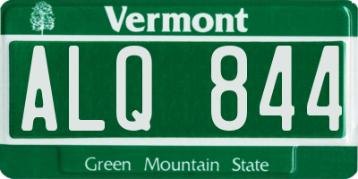 VT license plate ALQ844