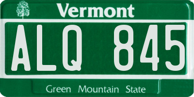 VT license plate ALQ845