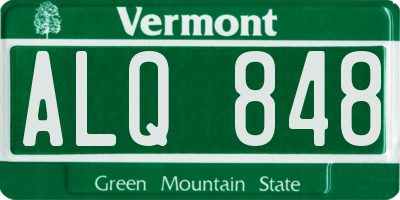 VT license plate ALQ848