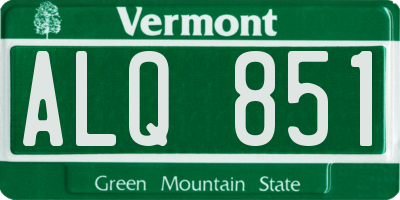 VT license plate ALQ851