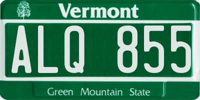 VT license plate ALQ855