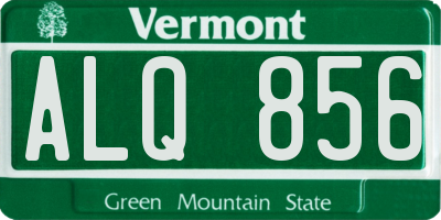 VT license plate ALQ856