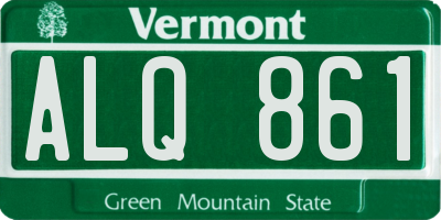 VT license plate ALQ861