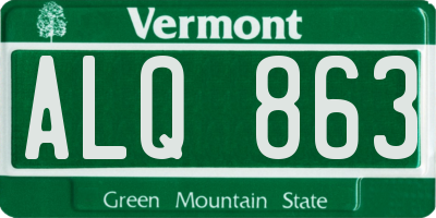 VT license plate ALQ863