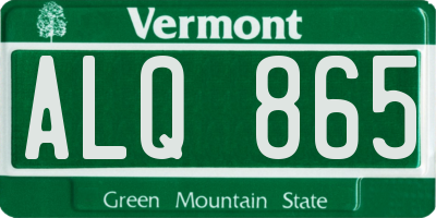 VT license plate ALQ865