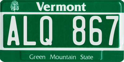 VT license plate ALQ867