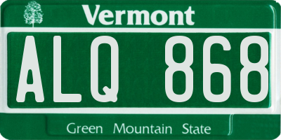 VT license plate ALQ868