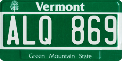 VT license plate ALQ869