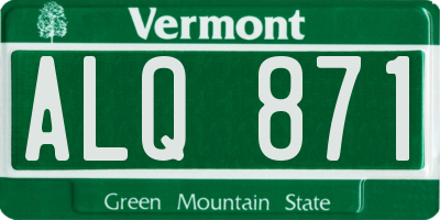 VT license plate ALQ871