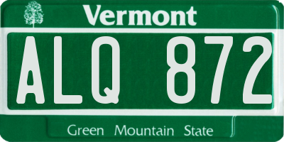 VT license plate ALQ872