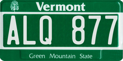 VT license plate ALQ877