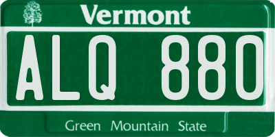 VT license plate ALQ880