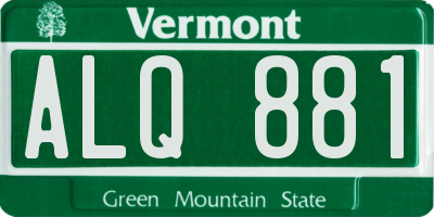 VT license plate ALQ881