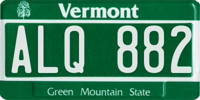 VT license plate ALQ882