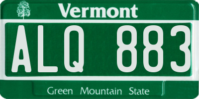 VT license plate ALQ883