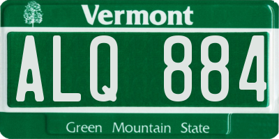 VT license plate ALQ884