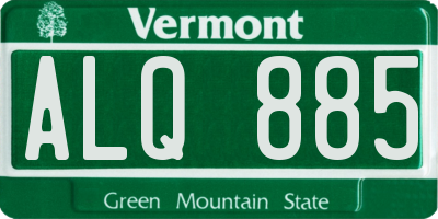 VT license plate ALQ885