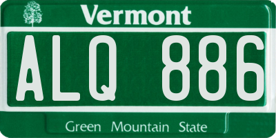 VT license plate ALQ886