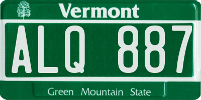 VT license plate ALQ887