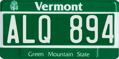 VT license plate ALQ894