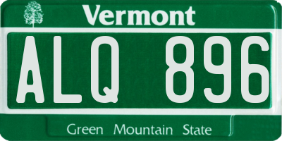 VT license plate ALQ896