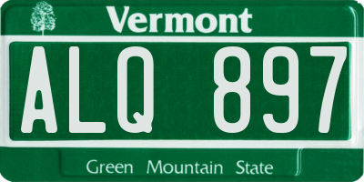 VT license plate ALQ897
