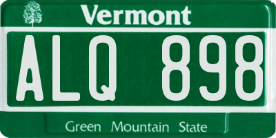 VT license plate ALQ898