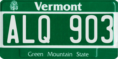 VT license plate ALQ903