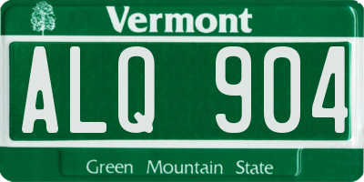 VT license plate ALQ904
