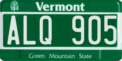 VT license plate ALQ905