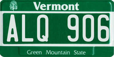 VT license plate ALQ906