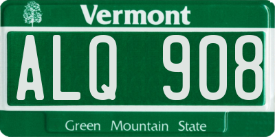 VT license plate ALQ908