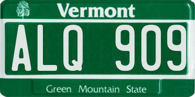 VT license plate ALQ909