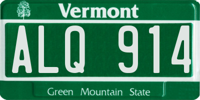 VT license plate ALQ914
