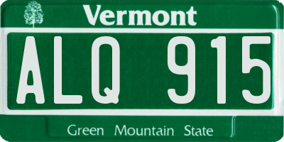VT license plate ALQ915
