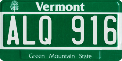 VT license plate ALQ916