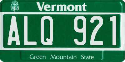 VT license plate ALQ921