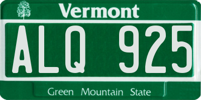 VT license plate ALQ925